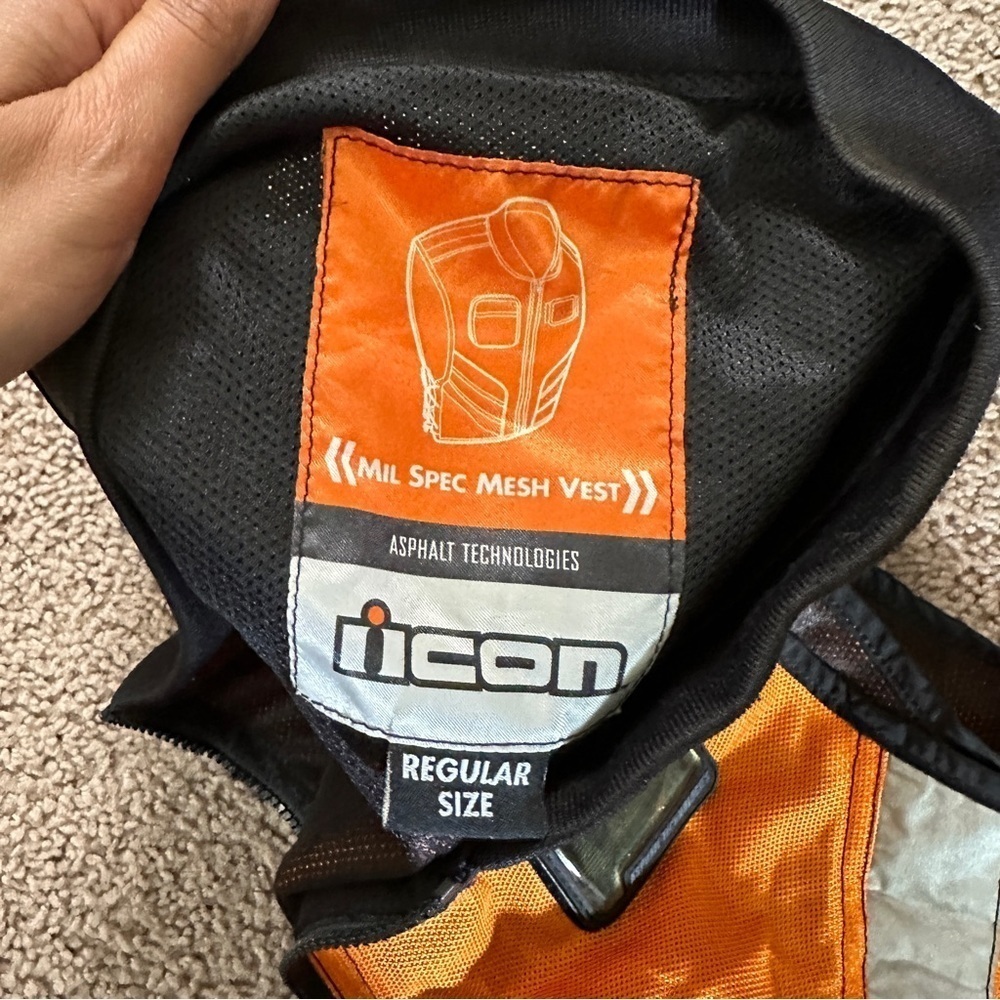 Icon Motorsports Orange Mil Spec Mesh Vest Asphalt Technologies Size Regular - Picture 13 of 14